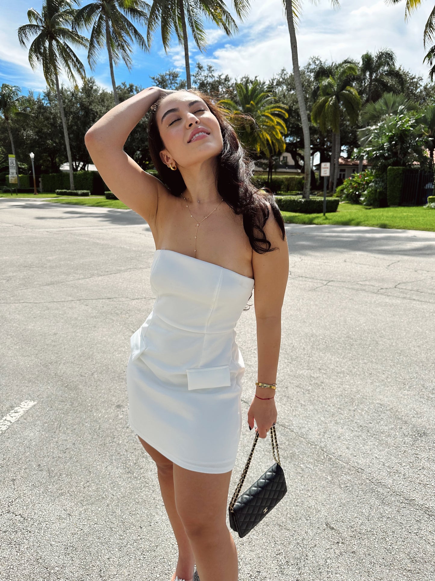 The Muse Strapless Dress - White