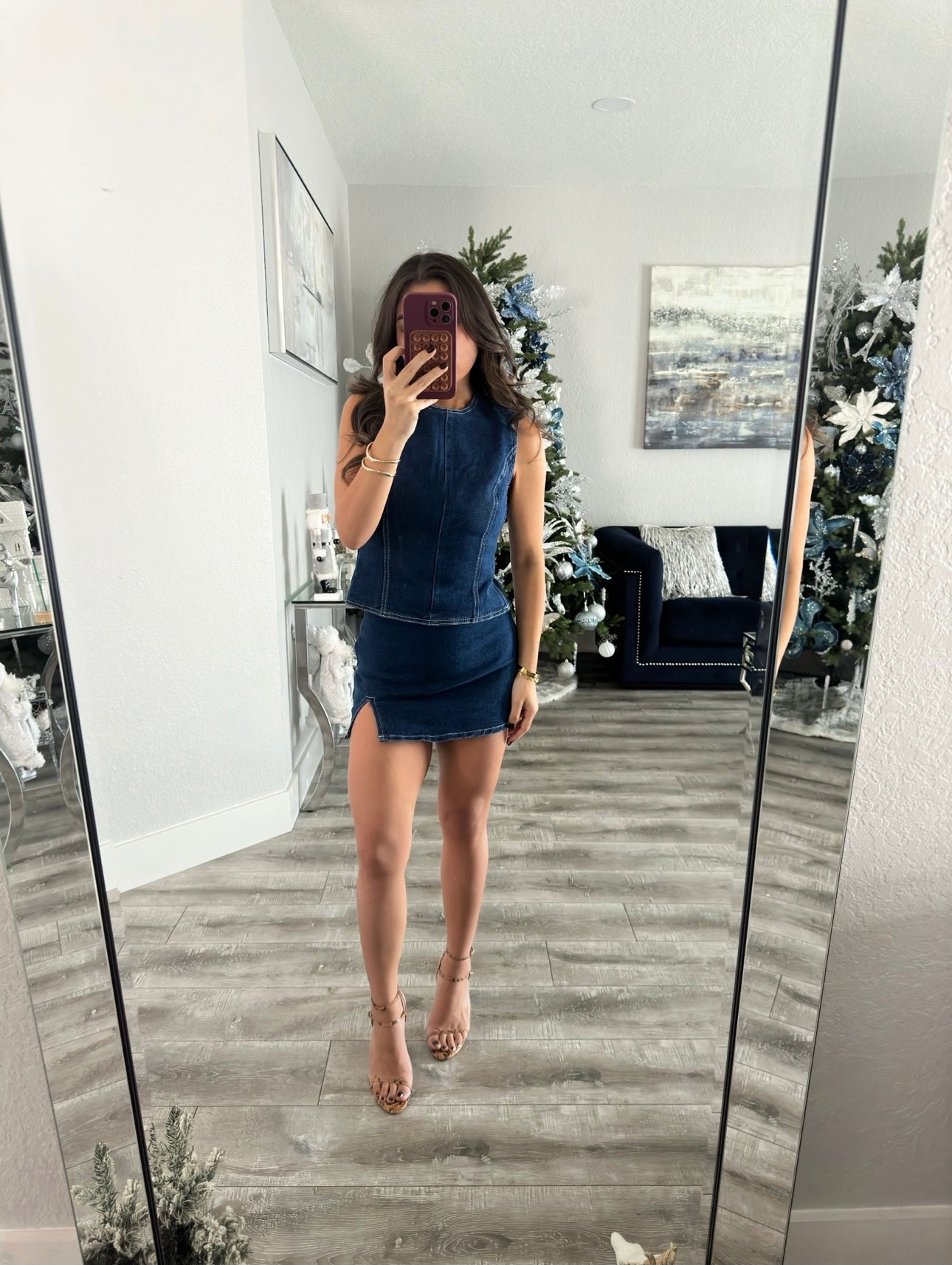 Brielle Denim Skirt Set