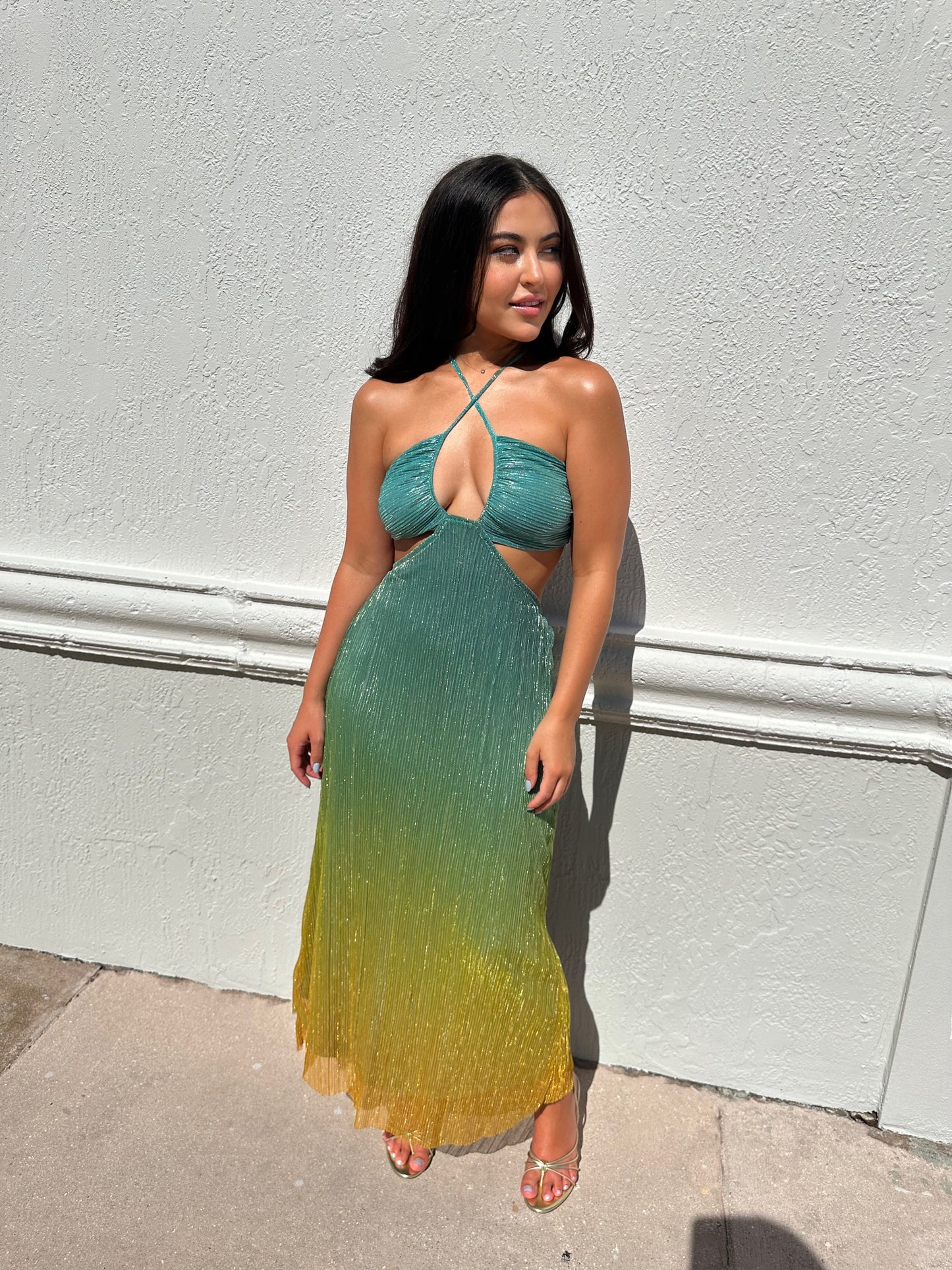 Capri Metallic Ombre Midi Dress