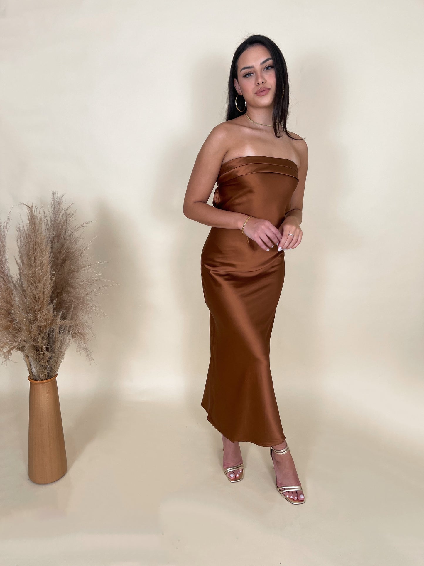 Stop and Stare Satin Maxi Dress